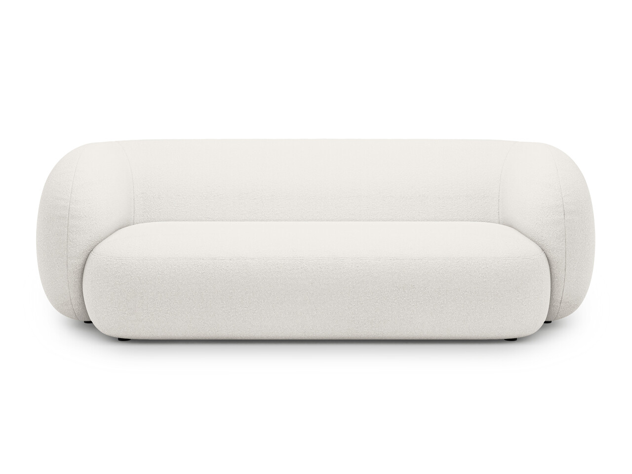 Canapea modulara 3 locuri, Kate, Micadoni Home, 213x99x76 cm, tesatura boucle, alb - imagine 5